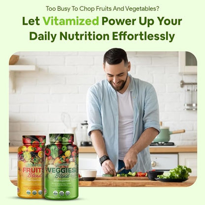 Fruits and Vegetables Supplements With BioPerine, Contains 38 Fruits & Vegetables Super Food Powder Supplements Formula For Overall Health & Nature Energy Boost for Adults Men & Women - Made in USA