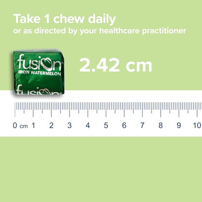 Iron Supplement for Women and Men, Watermelon Flavored Iron Soft Chew Plus Vitamin C for Iron Deficiency and Anemia, 1 Month Supply, 30 Count