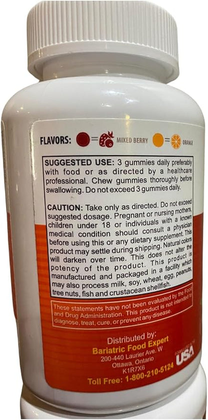 Bariatric Expert Fiber Vitamin – Fast-Melting Dietary Supplement for Adults Post Bariatric Surgery, 60 Count