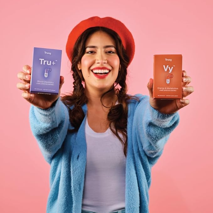 Tru+ Dual Appetite Suppressant for Weight Loss - 30-Day Kit - Blood Chemistry - Food Dietary Supplements for Women & Men - 1 Box of Tru+™ (56 Capsules)