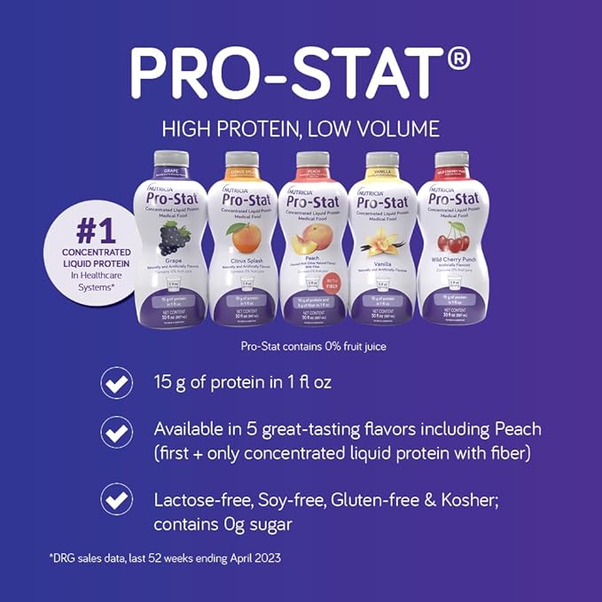 Pro-Stat Concentrated Liquid Protein Medical Food - Vanilla Flavor, 30 Fl Oz Bottle (Case of 6)