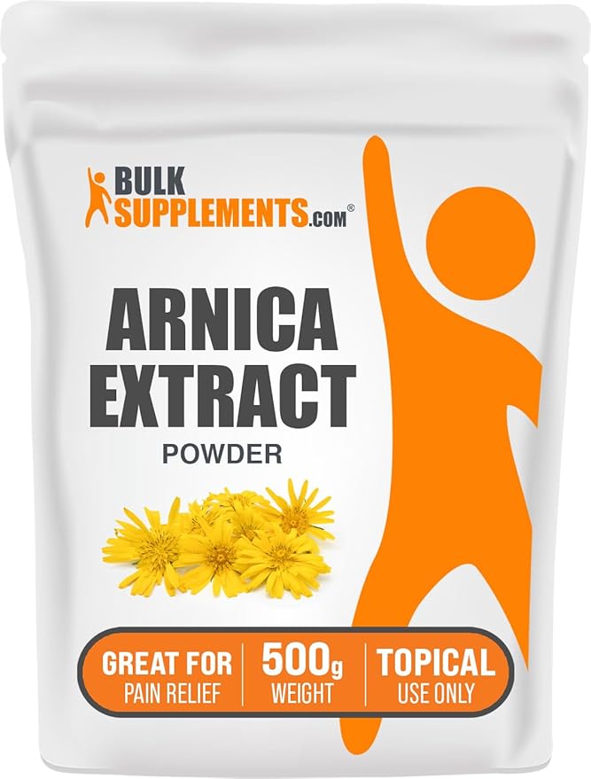 BulkSupplements.com Arnica Extract Powder - Herbal Supplements, from Dried Arnica Flower, Arnica Powder - Arnica Montana Extract, Servings Vary, 500g (1.1 lbs) (Pack of 1)