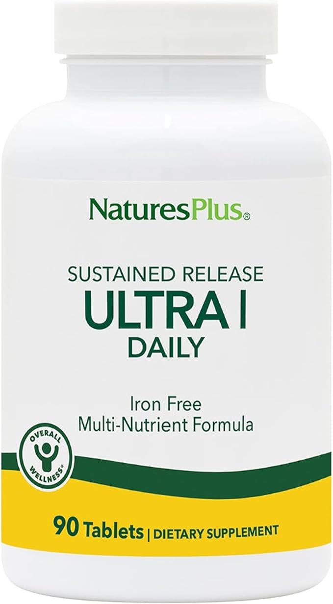 NaturesPlus Ultra I Multivitamin Iron Free, Sustained Release - 90 Vegetarian Tablets - Maximum Absorption High Potency Daily Multivitamin Supplement - Natural Energy - 90 Servings