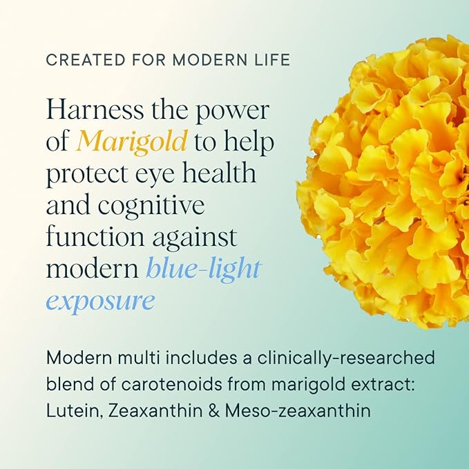 Ora Organic Plant Based Multivitamin for Women and Men, Bluelight Protection - Brain, Eye, Energy, Immune, Skin, Hair, Heart, and Bone Health Support, 60 Vegan Capsules