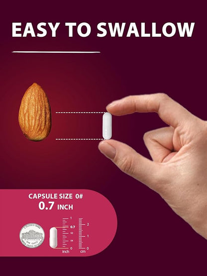 Iron Supplement for Women & Men, Iron Bisglycinate with Vitamin C, B6, B12, Folate, Stomach Friendly, Non-Constipating, Blood Health & Energy Boost, 120 Vegan Caps