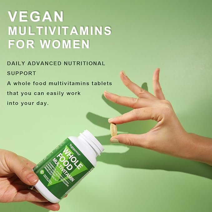 Vegan Whole Food Multivitamin for Men, Daily Multivitamin for Men and Women, Organic Fruits & Vegetables, B-Complex, Herb& Mushroom Blend, Omegas, Minerals, All Natural, Non-GMO, 180 Count