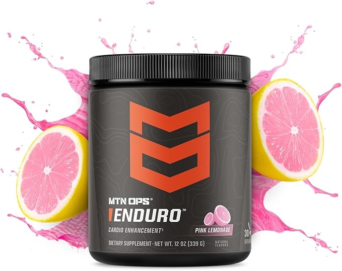 MTN OPS Enduro Nitric Oxide Supplement & Stim-Free Pre Workout - 30 Servings - with Magnesium Citrate, Beet Root Powder, Niacinamide, L Arginine & L Citrulline - Pink Lemonade Flavor