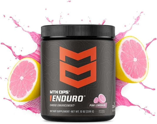 MTN OPS Enduro Nitric Oxide Supplement & Stim-Free Pre Workout - 30 Servings - with Magnesium Citrate, Beet Root Powder, Niacinamide, L Arginine & L Citrulline - Pink Lemonade Flavor