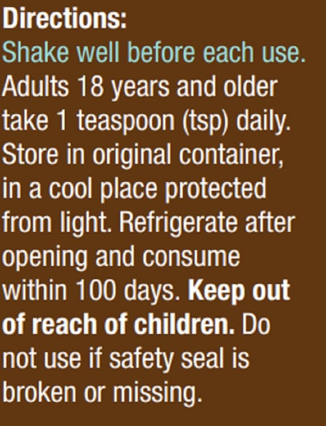 Nature's Way NutraVege Plant Based Omega-3 Extra Strength**, Eye, Heart, and Brain Health*, Cranberry-Orange Flavored Liquid, 6.8 oz