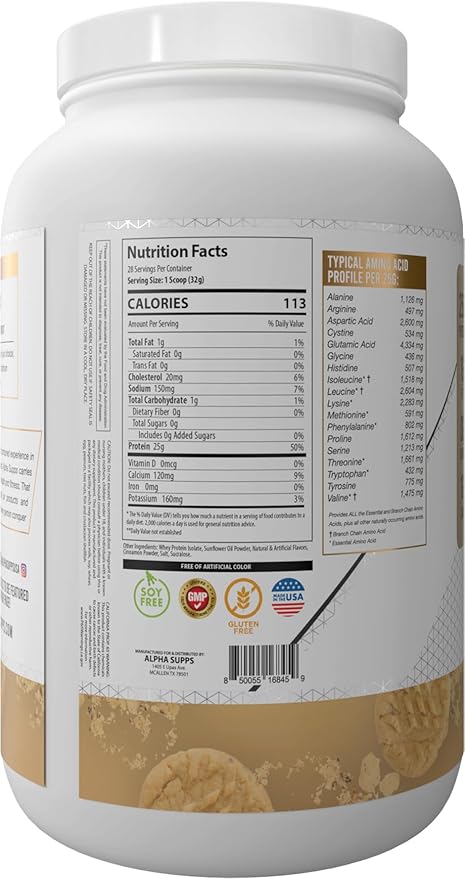 ISO, Low Carb 100% Whey Protein Isolate Powder, 25 Grams Per Serving, Helps Support Muscle Growth, Low Sugar and Gluten Free (Snicker Doodle, 2 lb)