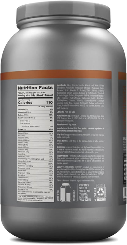 Isopure Protein Powder, Low Carb Whey Isolate with Vitamin C & Zinc for Immune Support, 25g Protein, Keto Friendly, Chocolate Peanut Butter, 40 Servings, 3 Pounds (Packaging May Vary)