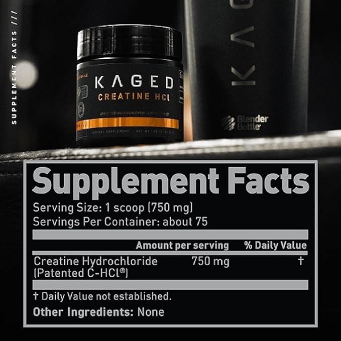 Kaged Creatine HCl Capsules | Unflavored | Muscle Building and Recovery Supplement | Patented Formula | Highly Soluble | Powder in Pill Form | 75 Servings