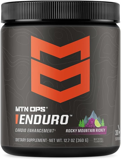 MTN OPS Enduro Nitric Oxide Stim Free Pre Workout | Magnesium Citrate, L Arginine & L Citrulline Caffeine Free Preworkout | 30 Serving Rocky Mountain Ricky