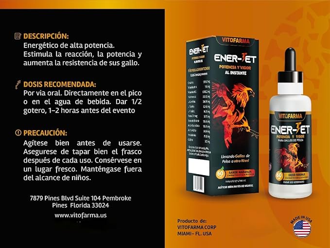 Ener-Jet Energy Booster for Rooster Natural Multivitamin - Liquid 60 ml