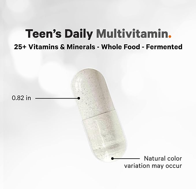 Codeage Teen’s Daily Multivitamin Supplement, 25+ Vitamins & Minerals for Teenage Boys & Girls, Organic Whole Foods Vitamins for Teenagers, Vitamin A, B Vitamins, Vitamin C, D, E, K, Omega-3, 2 Pack