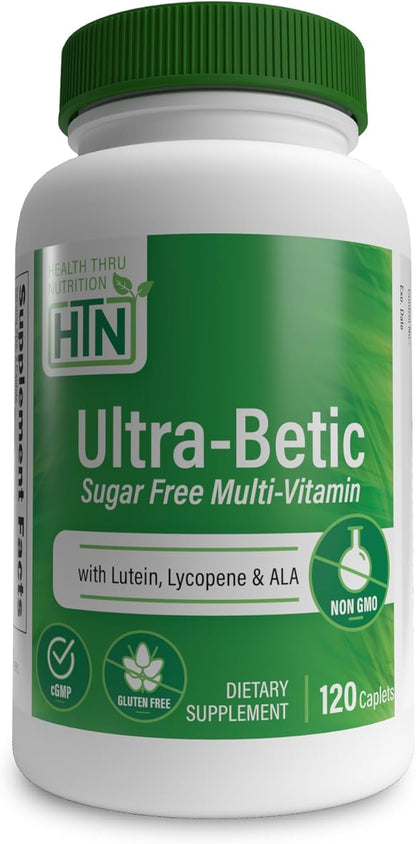 Health Thru Nutrition Ultra-Betic Multivitamin 120 Count | Supports Nerve, Vision, Energy | with ALA, Lycopene | Non-GMO, Clean Label | Third-Party Tested for Quality