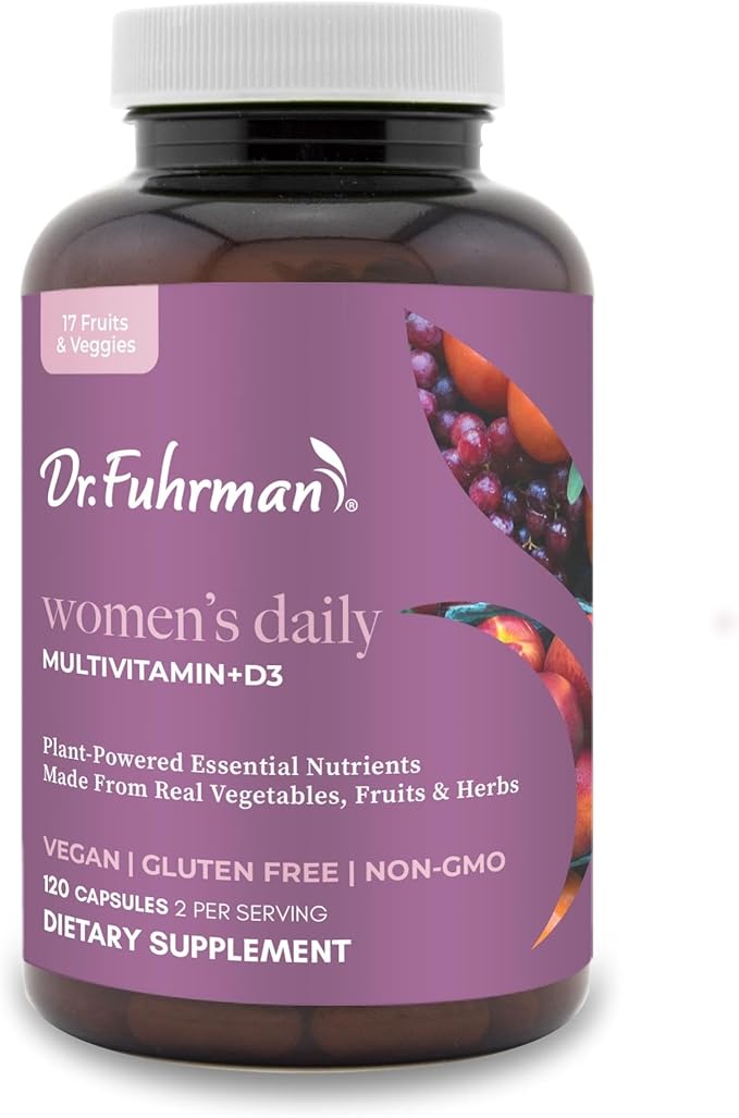 Dr. Fuhrman Women's Daily Multivitamin - Vegan Formula for Women Over 50, 120 Capsules, Essential Vitamins for Optimal Health and Wellness