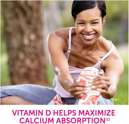 Caltrate Gummy Bites 500 mg Calcium and Vitamin D Supplement, Black Cherry, Strawberry, Orange - 50 Count