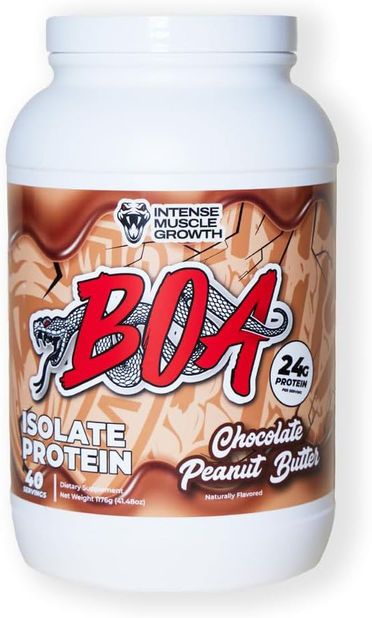 BOA Isolate Protein with Vitamin B6 and Zinc - Low-Sodium Whey Protein Isolate 23g of Protein per Scoop - (Chocolate Peanut Butter - 40 Servings)