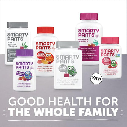 SmartyPants Kids Mineral Chews: Magnesium Citrate & Calcium Supplement with Vitamin D3, Vitamin C, Vitamin K2, Zinc & Selenium for Immune Support, 60 Count (30 Day Supply)