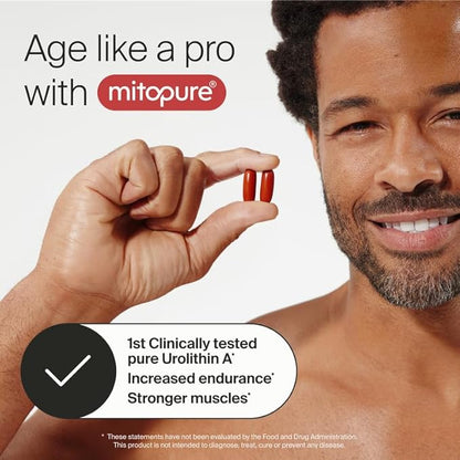 Timeline Mitopure Urolithin A - First Clinically Proven Supplement for Healthy Aging and Cellular Renewal - Mitoceutical for Muscle Strength, Endurance and Longevity - 60 Softgels Refill