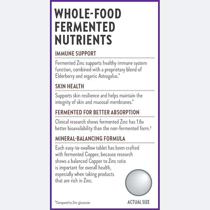 New Chapter Zinc Supplement, Fermented Zinc Complex, ONE Daily for Immune Support + Skin Health, Mineral-Balancing Formula Rich in Copper, Easy to Swallow & Digest, 30 Count (1 Month Supply)