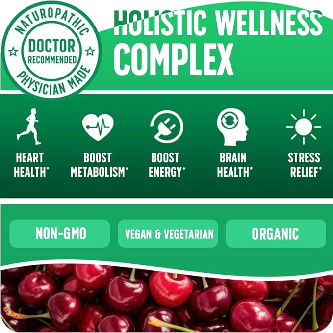 Organic Vitamin B Complex Liquid Drops | B Vitamins Complex Supplement with B3, B6, B7, B9 & Methyl B12 Drops for Adults & Kids | Vegan Cherry Flavor 1oz | 60 Servings / 2 Month Supply