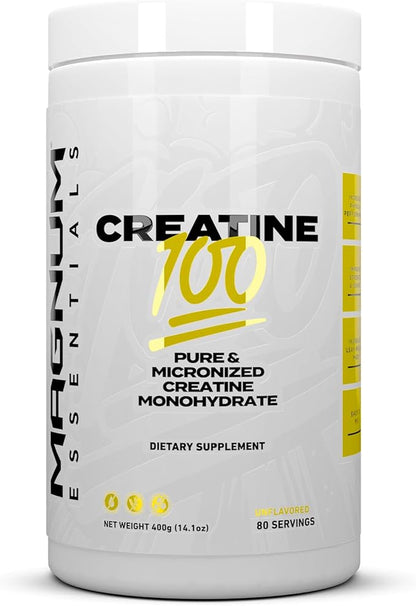Magnum Nutraceuticals Micronized Creatine 100 – 80 Servings, High-Purity & Fast-Absorbing Creatine Monohydrate for Strength, Endurance & Muscle Growth