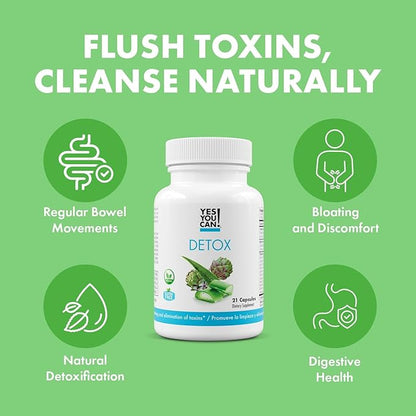 Yes You Can! Natural Detox Pills - Diuretic Cleanse with Electrolytes & Vitamins - Helps with Water Retention - Gluten-Free, 21 Capsules