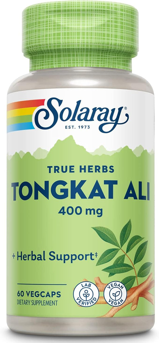 SOLARAY Tongkat Ali 400 mg - Longjack Tongkat Ali for Men - Herbal Support for Men's Health and Vitality - Vegan, Non-GMO, Lab Verified - 60 Servings, 60 VegCaps