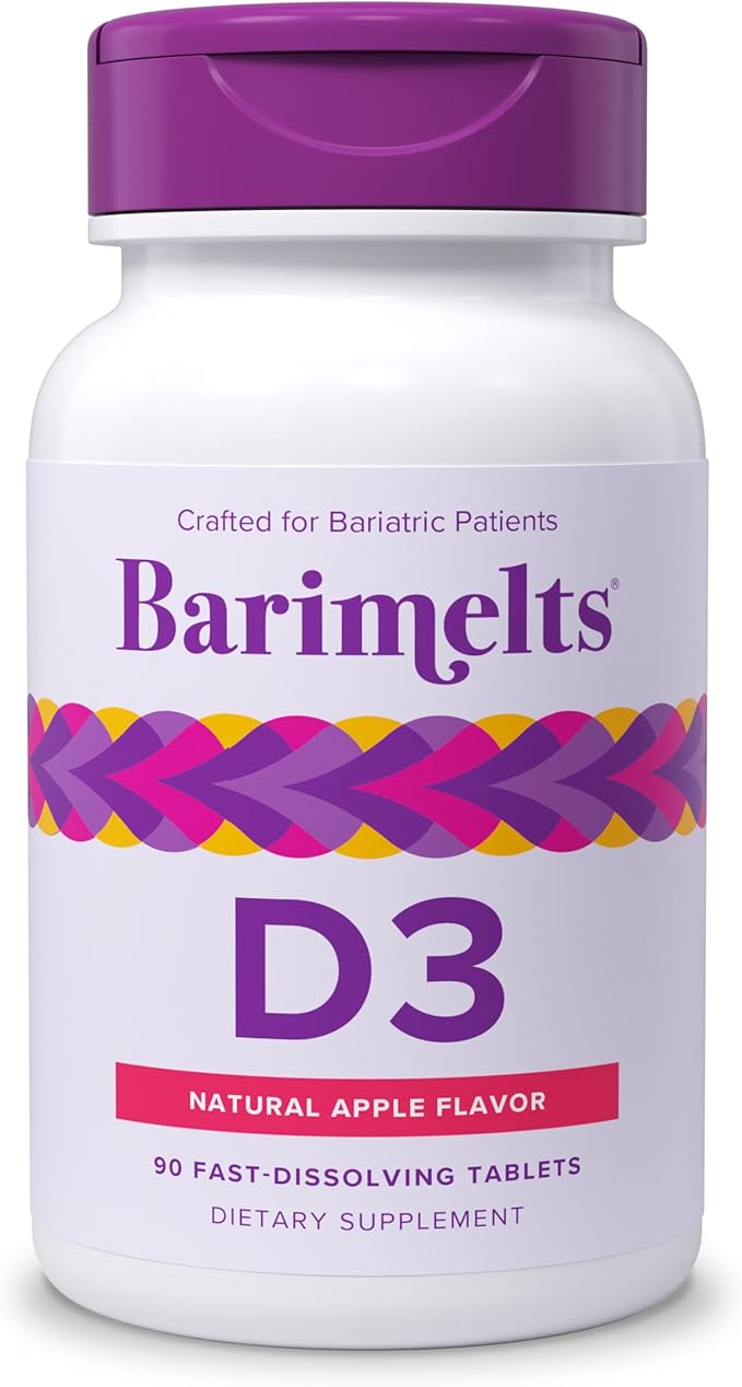BariMelts Vitamin D3 5000 IU - 90 Fast-Dissolving Tablets (3-Month Supply) - Bariatric Vitamins for Women, Natural Apple Flavor