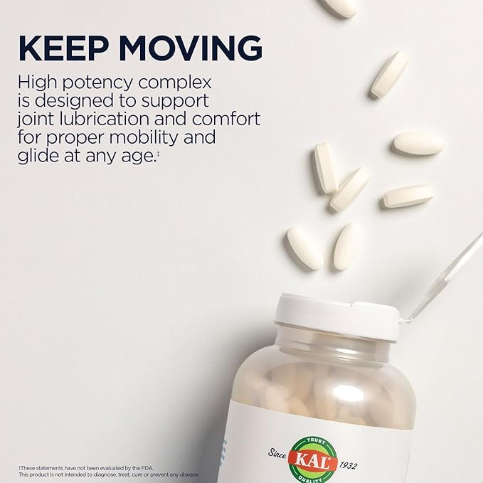 KAL Glucosamine Chondroitin MSM, Joint Support Supplement for Women and Men, 1500mg Glucosamine Sulfate, 1200mg Chondroitin, 1500mg MSM, Rapid Disintegration, 60-Day Guarantee, 30 Servings, 90 Tablets