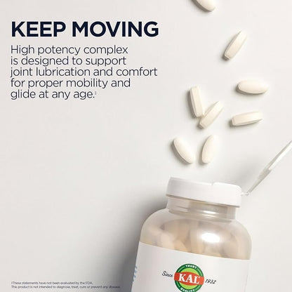 KAL Glucosamine Chondroitin MSM, Joint Support Supplement for Women and Men, 1500mg Glucosamine Sulfate, 1200mg Chondroitin, 1500mg MSM, Rapid Disintegration, 60-Day Guarantee, 20 Servings, 60 Tablets