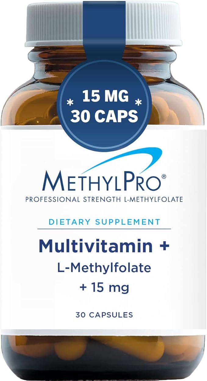 MethylPro Multivitamin + L-Methyfolate 15mg - One Daily Multivitamin + L-Methylfolate Supplement for Brain Health + Energy Support - with Vitamin D3, Vitamin C, Vitamin B Complex + More (30 Capsules)