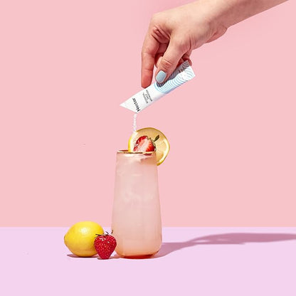 Nectar Hydration Packets - Electrolytes Powder Packets - No Sugar or Calories - Organic Fruit Liquid Daily IV Hydrate Packets for Dehydration Relief & Rehydration (Strawb. Lemon 18 Pack)