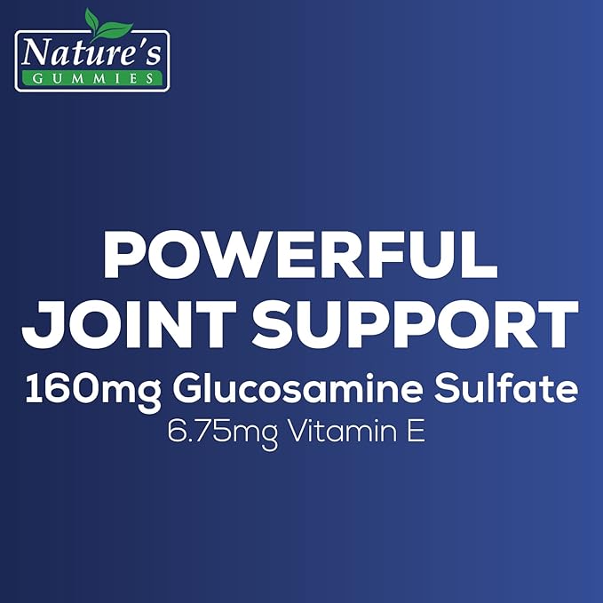 Joint Support Supplement - Extra Strength Glucosamine Joint Support Gummy - Joint Health Support & Flexibility for Back, Knees, & Hands - Vitamin E for Immune Support for Women & Men - 60 Gummies