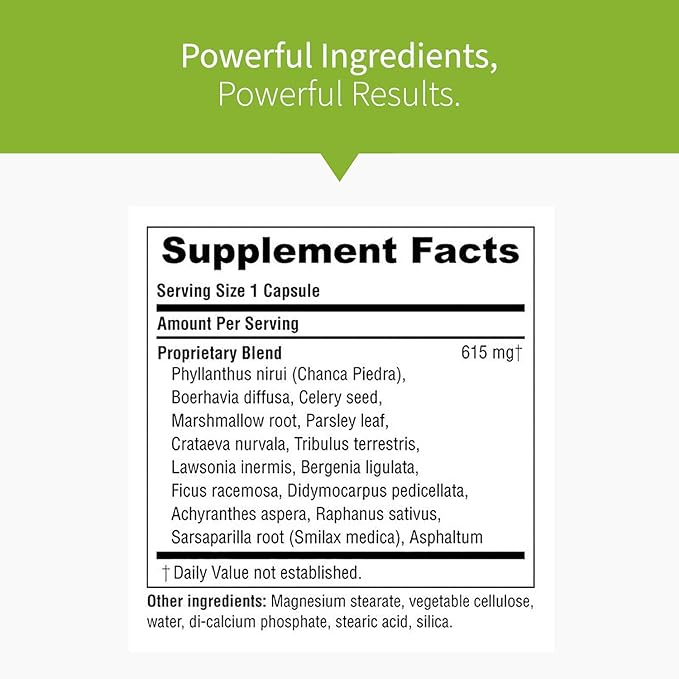 Natural Kidney Cleanse | Eliminate & Protect Against Kidney Stones | Flush Impurities & Clear System | Support Kidney Health & Function | Chanca Piedra, Celery & More | 60 Capsules - 3 Pack