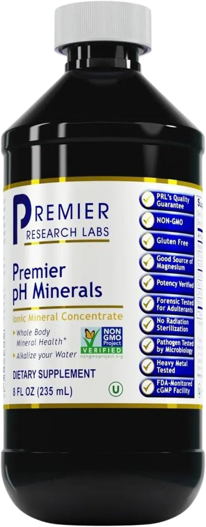 Premier Research Premier pH Minerals, Supports Whole Body Mineral Health, Broad Spectrum Liquid Concentrate from Utah's Great Salt Lake Minerals, 8 Oz (235 ml)