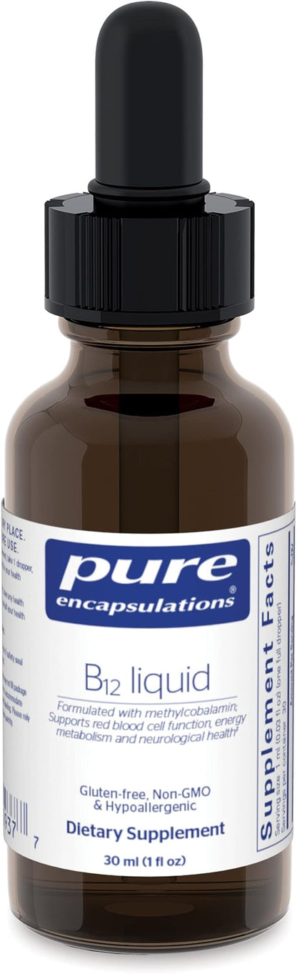Pure Encapsulations B12 Liquid | 1,000 mcg Vitamin B12 (Methylcobalamin) Supplement to Support Nerves, Immune Health, Energy, and Cognitive Function* | 1 fl. oz.