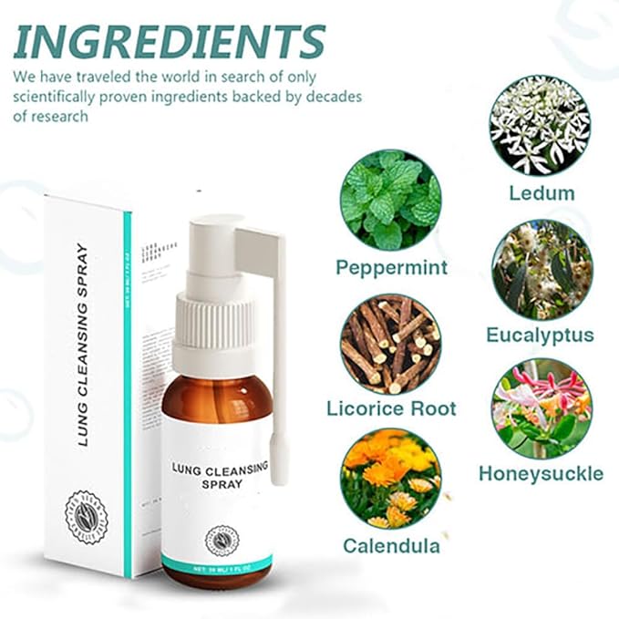 Lung Cleansing Spray,Herbal Lung Cleansing Spray,Herbal Lung Cleanse Mistm, (5PCS)