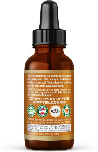 Liver Lovin 1oz - Premium Liver Cleanse and Liver Health Formula, Liver Detox Supplement - Formulated with Organic Herbs for Your Liver Care - Limpieza De Higado Graso - 1 Bottle