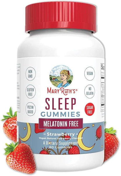 Sleep Gummies by MaryRuth's | Sugar Free | NO Melatonin | L Theanine | Lemon Balm Leaf | Chamomile | Vitamin B6 | Relaxation & Sleep Support | Stress Relief | Vegan | Gluten Free | 60 Count