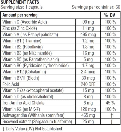 Obel Daily Multivitamin | with Ashwaganda and Seaweed | Optimum Health for Adults