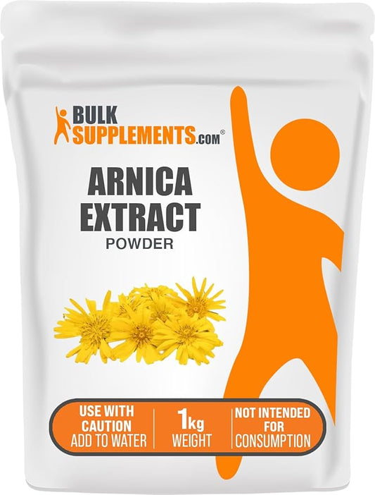 BulkSupplements.com Arnica Extract Powder - Herbal Supplements, from Dried Arnica Flower, Arnica Powder - Arnica Montana Extract, Servings Vary, 1kg (2.2 lbs) (Pack of 1)