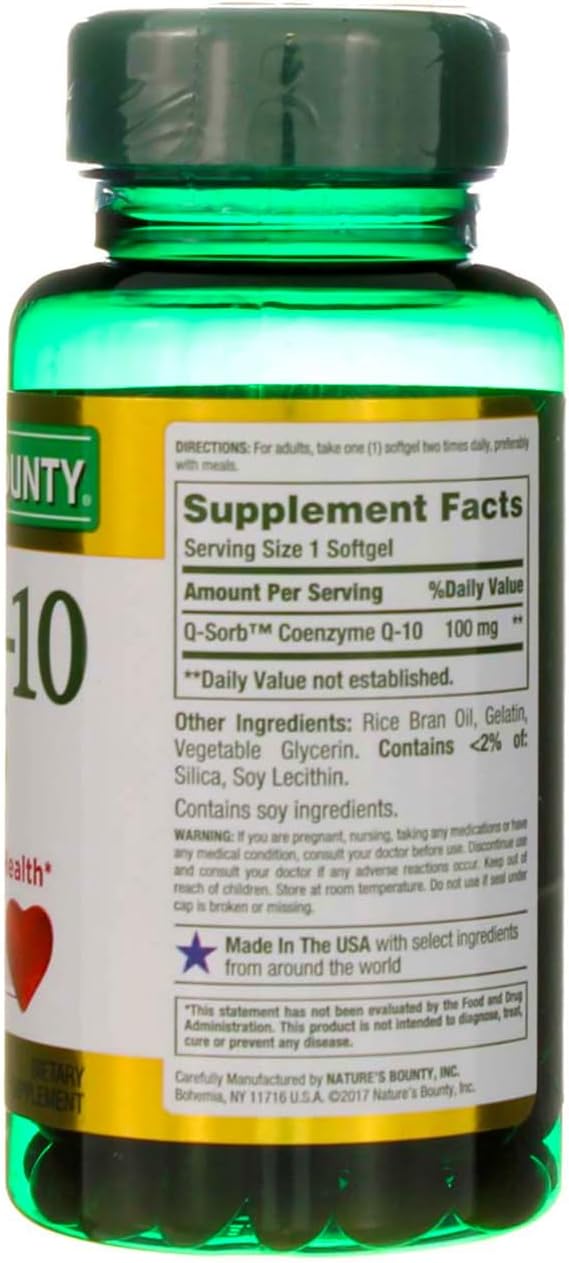 Nature's Bounty CoQ10, Helps Maintain Healthy Blood Pressure, 100 mg, Rapid Release Softgels, 75 Count