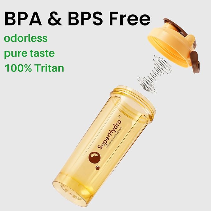 Super Hydro Protein Shaker Bottle [3 PACK] - 24 oz. BPA-Free, Non-Toxic, Durable, Leak Proof, Eco-Tritan, Best for Travel, Sports, Fitness for Men & Women (Lemon Lavender, Rosy Bloom, Frosted Mint)