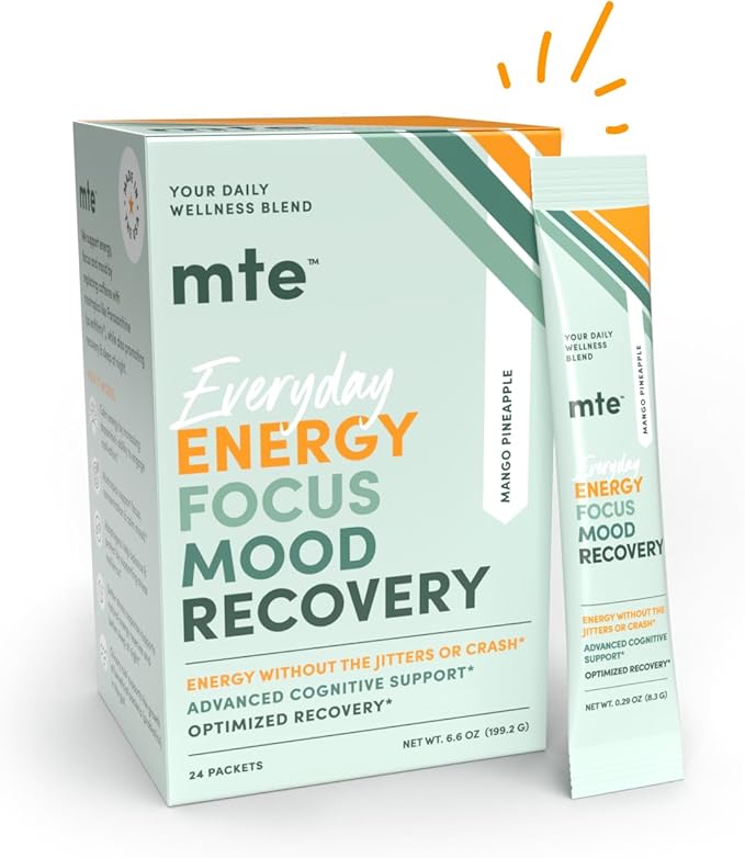 MTE Healthy Energy Drink Powder for Focus & Productivity | No Sucralose | No Caffeine | Nootropic Energy | Adaptogenic