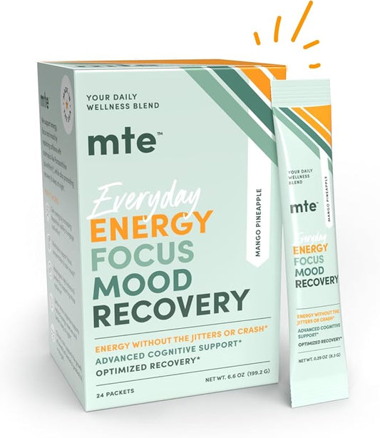 MTE Healthy Energy Drink Powder for Focus & Productivity | No Sucralose | No Caffeine | Nootropic Energy | Adaptogenic