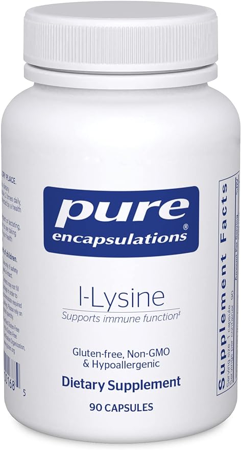 Pure Encapsulations L-Lysine - Essential Amino Acid Supplement for Immune Support & Gum, Lip Health* - with L-Lysine HCl - 90 Capsules