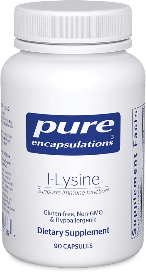 Pure Encapsulations L-Lysine - Essential Amino Acid Supplement for Immune Support & Gum, Lip Health* - with L-Lysine HCl - 90 Capsules